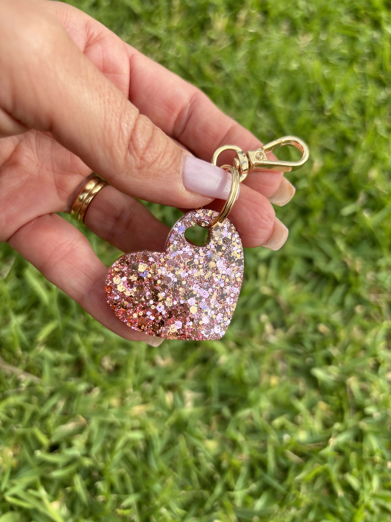 Handmade Resin Heart Keyring - Hamper My Style